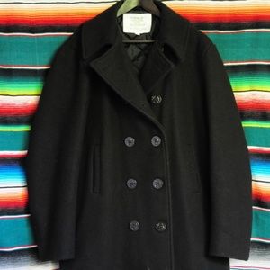 Mens Wool US Navy Pea Coat, Black by Rothco (42L)
